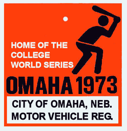 (image for) 1973 Nebraska REGISTRATION Sticker OMAHA